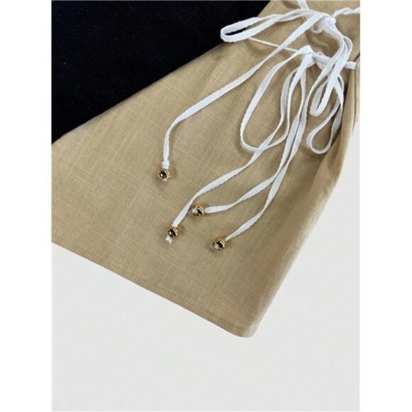 Two-Tone Wrap Cami Dress with Side Tie Detail - Picture 4 of 5